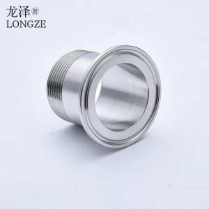 龙泽304/316L不锈钢卫生级快装外丝接头外牙丝扣外螺纹卡箍端接头