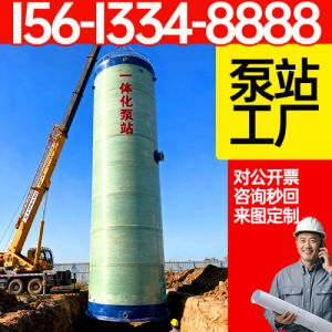 一体化玻璃钢污水泵站 市政排污提升泵站 化工废水 河道治理