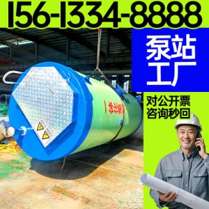 一体化预制泵站  广场排水地埋式泵站 一体化雨水泵站 保聚玻璃钢